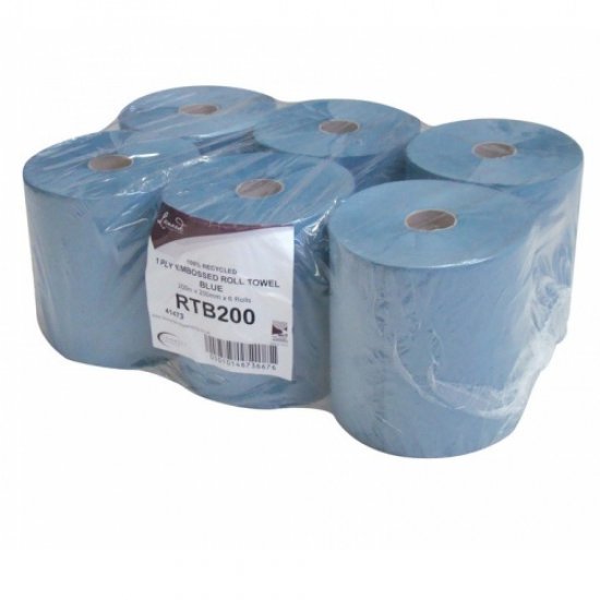 Roll Towels Blue 1 ply Blue 200 mm 6 rolls x 197 m