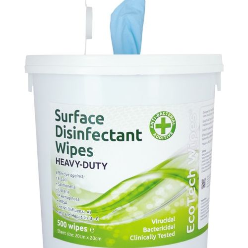 Heavy Duty Surface Disinfectant Wipes Bucket of 500's