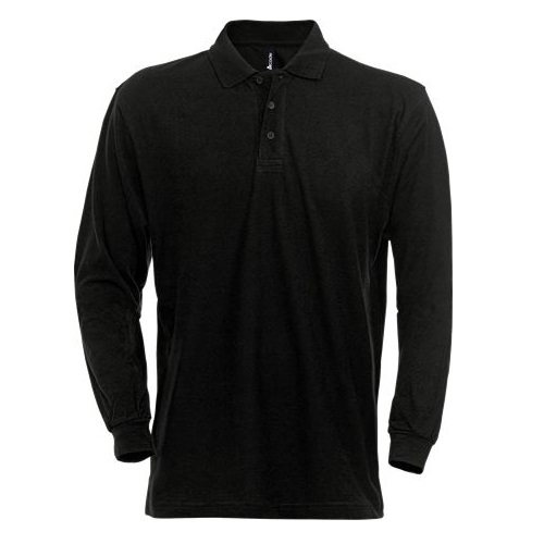 Acode Heavy Long Sleeve Polo Shirt 1722 PIQ Black M