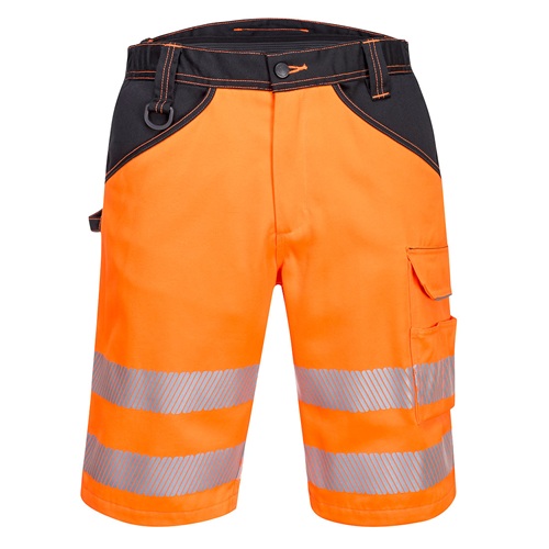 Portwest PW348 PW3 Hi-Vis Shorts Orange Black Size 30