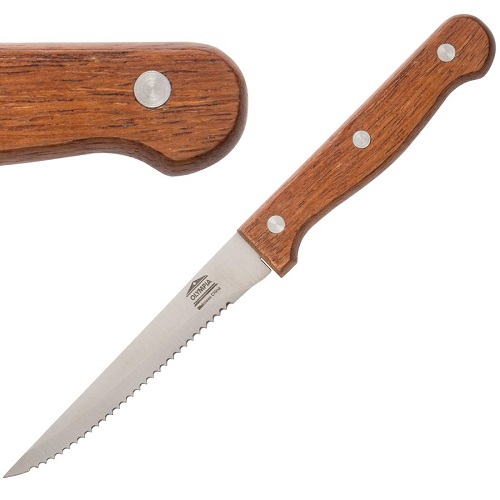 Olympia Steak Knife Wooden Handle - Pack of 12