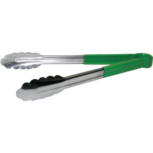 Vogue Serving Tongs 11" Green Handle