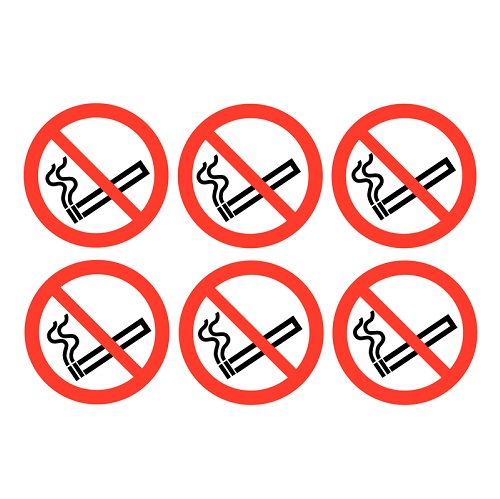 Vinyl Labels No Smoking Symbols Pack of 30