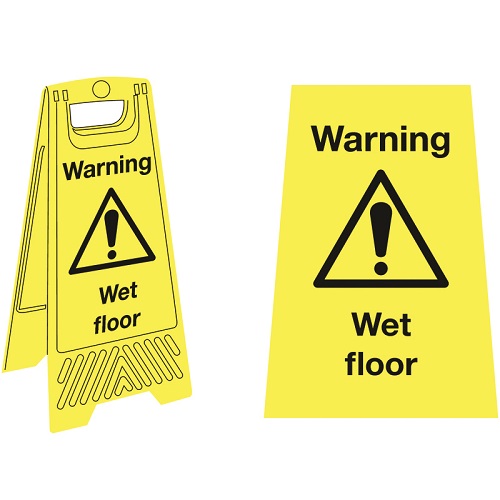 Warning Wet Floor Fold Flat Floor Sign Yellow
