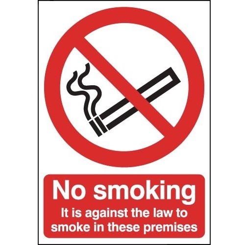 Adhesive Faced Car Sticker 110 x 85 mm "No Smoking"