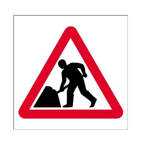 Roadworks Economy Works Traffic Sign - Men at Work 450 x 450 mm Rigid Plastic