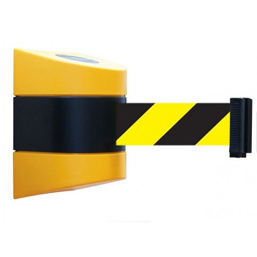 Wall Mounted Tensabarrier Black / Yellow 7.7 m Length