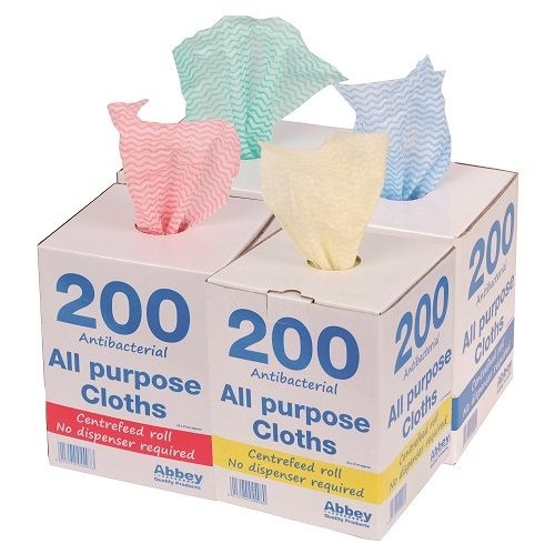 All Purpose Cloths Anti-Bac Cloths in a Dispenser Blue 200's