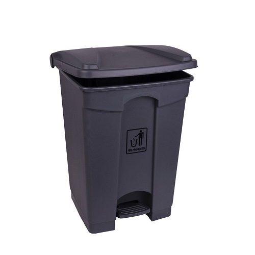 87 litre Polyprop Pedal Bin Grey 50 x 81 x 42 cm - Pack of 3