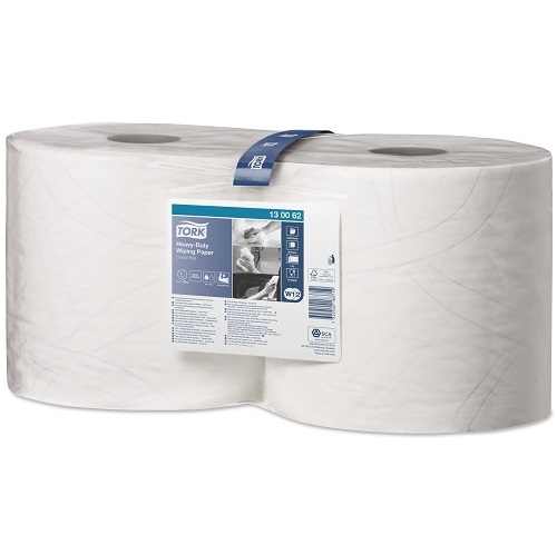 Tork Heavy Duty Wiping Combi Roll White 2 Ply 2 x 500 Sheet Rolls W1