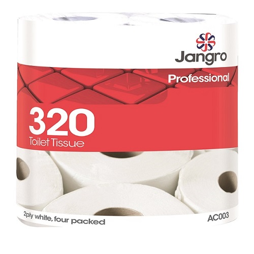 Jangro 320 Toilet Tissue Rolls White 2 Ply 36's