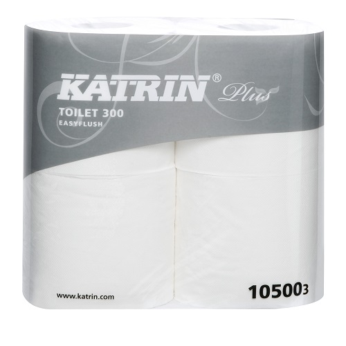Katrin Plus Toilet Tissue Rolls 300 Easy Flush White 2 Ply 20's