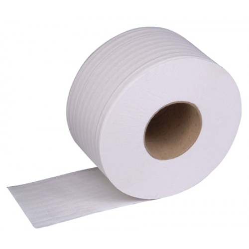 Jangro Mini Jumbo 2.25" Core Toilet Rolls White 2 Ply 12 Rolls x 200 m