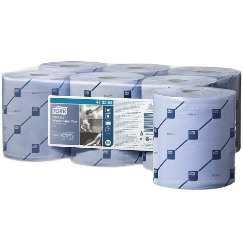 Tork Reflex Wiping Paper Plus Blue 2 Ply 6 Rolls x 150m M4