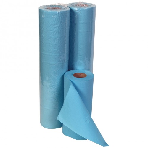 10" 24 cm Embossed Hygiene Roll Towel Blue 2 Ply 18 Rolls x 46 m