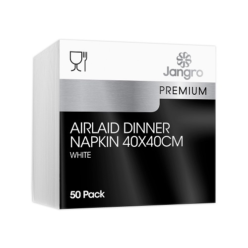 Jangro Professional Tablin Airlaid Dinner Napkin 8 Fold White 500's