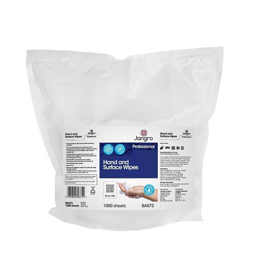 Jangro Hand and Surface Wipes 1000's (For use in S3 BK182 Dispenser)