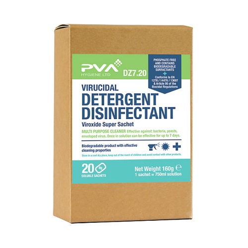 PVA Virucidal Detergent Disinfectant Pack of 20 Sachets