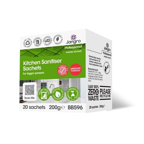 Jangro Kitchen Sanitiser Sachets for Trigger Sprays 20 Sachets