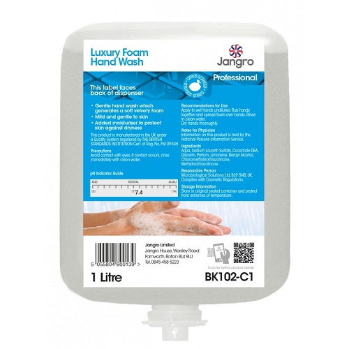 Jangro Luxury Foam Hand Wash Cartridge 6 x 1 litre