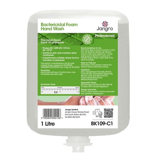 Jangro Professional Bactericidal Foam Hand Wash 6 x 1 litres