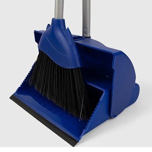 Angle Lobby Dustpan and Soft Brush Set Blue