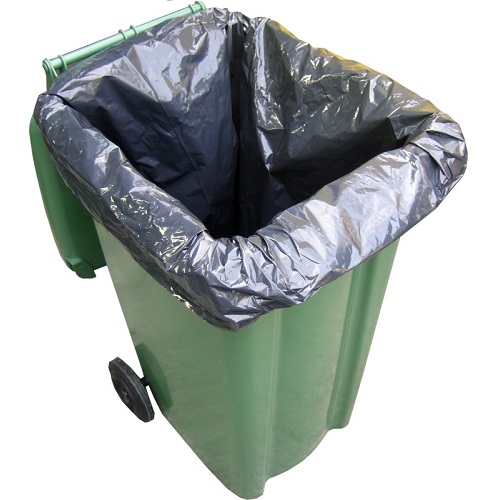 Black Heavy Duty Wheelie Bin Liners 30 x 48 x 53" 100's