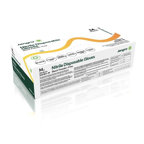Jangro Nitrile Disposable Powder Free Examination Gloves Medium 100's