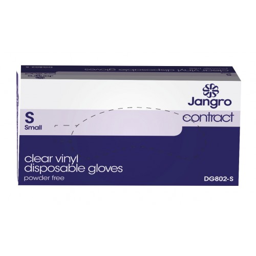 Contract Vinyl Gloves Powder Free Clear 100's S