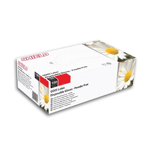 GD05 Cat III Latex Disposable Gloves Powder Free 100's S
