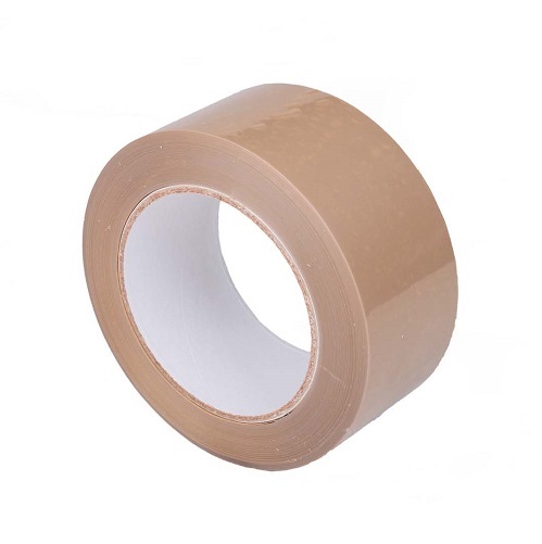 Tan Polypropylene Carton Tape 50mm x 66m Solvent Adhesive Single Roll