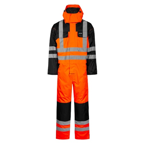 Hi-Vis Winter Coverall in Heavy Polyester with Quilted Lining Large