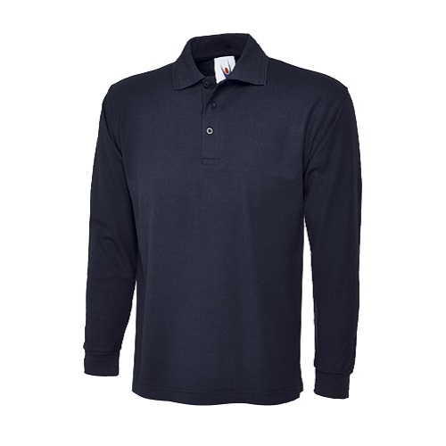 UC113 Long Sleeved Polo Shirt 220 gsm Navy Small - Peter Hogarth