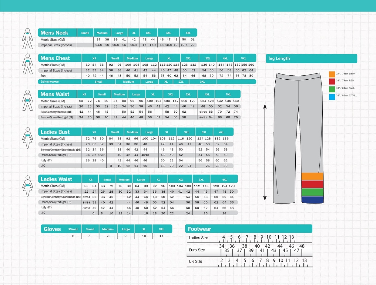 Portwest Sizing Guide