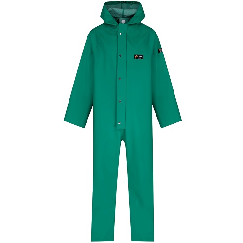 Chemsol Hooded Boilersuit Green Small for Chemical Protection