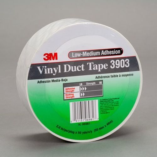 3M™ Vinyl Duct Tape 3903 50mm x 50m White Single Roll