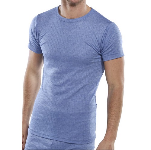 Thermal Vest Short Sleeved Blue Small