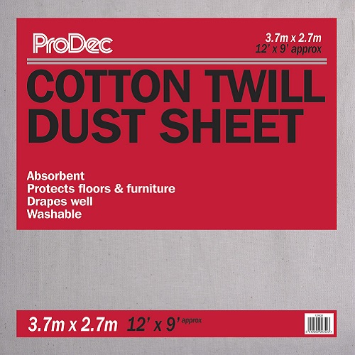 Cotton Twill Dust Sheet 3.7 x 2.7m (12' x 9')