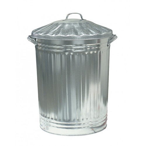 Galvanised Dustbin with Galvanised Lid 85 litres
