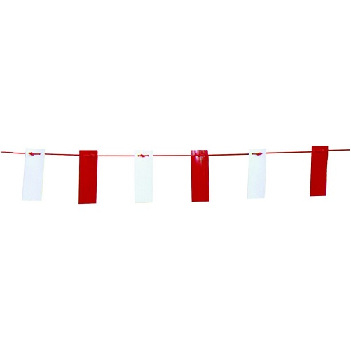 Bunting Tape 26m Red and White on a Rope