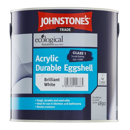 Acrylic Durable Eggshell Brilliant White 2.5 litres