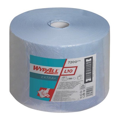 Wypall L10 Extra Blue Cloths Single Large Roll 1000 Sheets 23.5 x 38cm