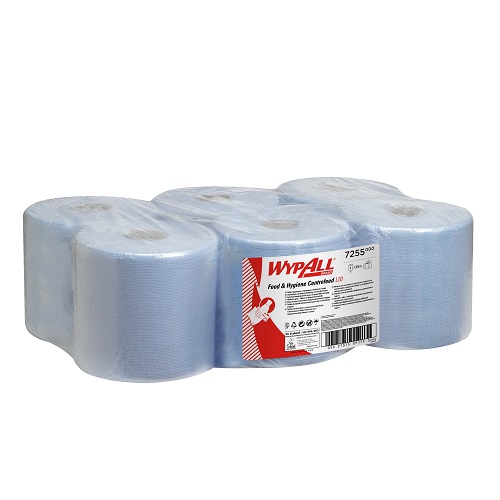 WypAll® Food & Hygiene L10 Wiping Paper Centre Feed Roll 1 Ply Blue 304 m 6's (To replace KC7265)