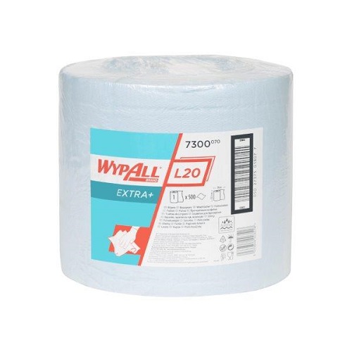 Wypall L20 Extra Blue Cloths Single Roll 500 Sheets 23.5 x 38cm