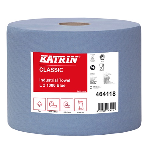 Katrin Classic Industrial Towel L2 Blue 2 Ply 2 Rolls per Case