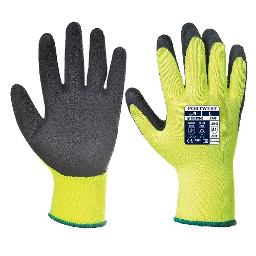 Portwest A140 Thermal Grip Glove Yellow / Black X Small