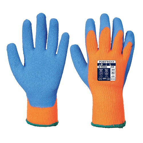 Portwest A145 Cold Grip Gloves Orange / Blue Size Medium