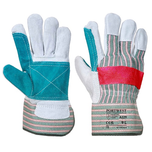 Portwest A229 Classic Double Palm Rigger Gloves Green XL