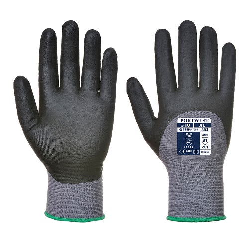 Portwest A352 DermiFlex Ultra Gloves Grey / Black Small