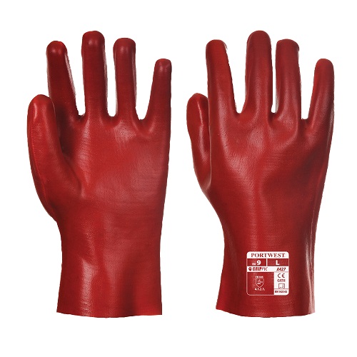 A427 11" PVC Gauntlet Red X Large